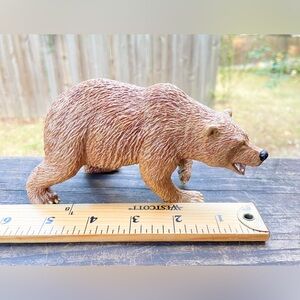 Brown Bear Standing Realistic Figurine Cabincore Wildlife Decor for Cabin